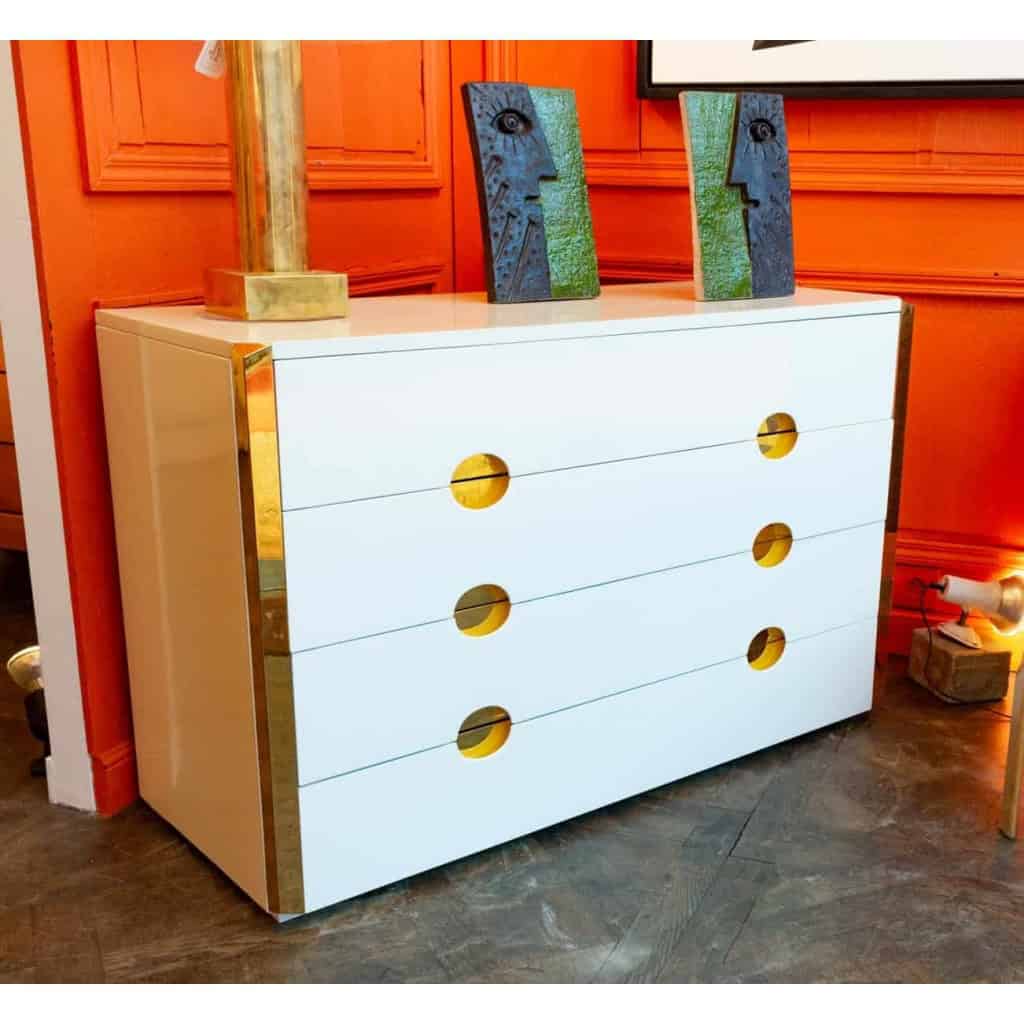 Luigi Caccia Dominioni pour Azucena, Commode en laque et laiton, années 1970