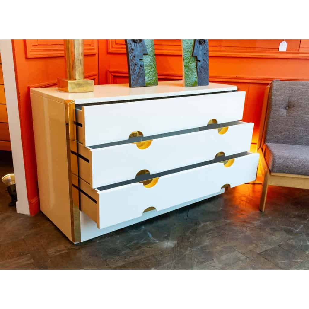 Luigi Caccia Dominioni pour Azucena, Commode en laque et laiton, années 1970
