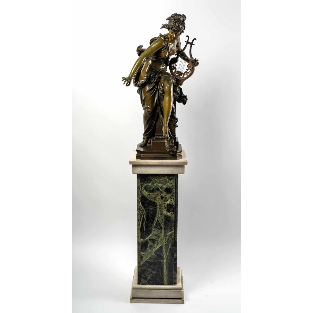 Figure en bronze Melodie D’Albert Ernest Carrier Belleuse XIXème siècle | Biron ||||||||||||