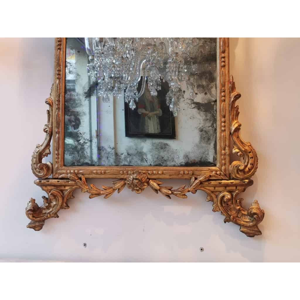 Miroir Italien en bois doré d’époque 18ème | Biron Miroir Italien en bois doré d’époque 18ème