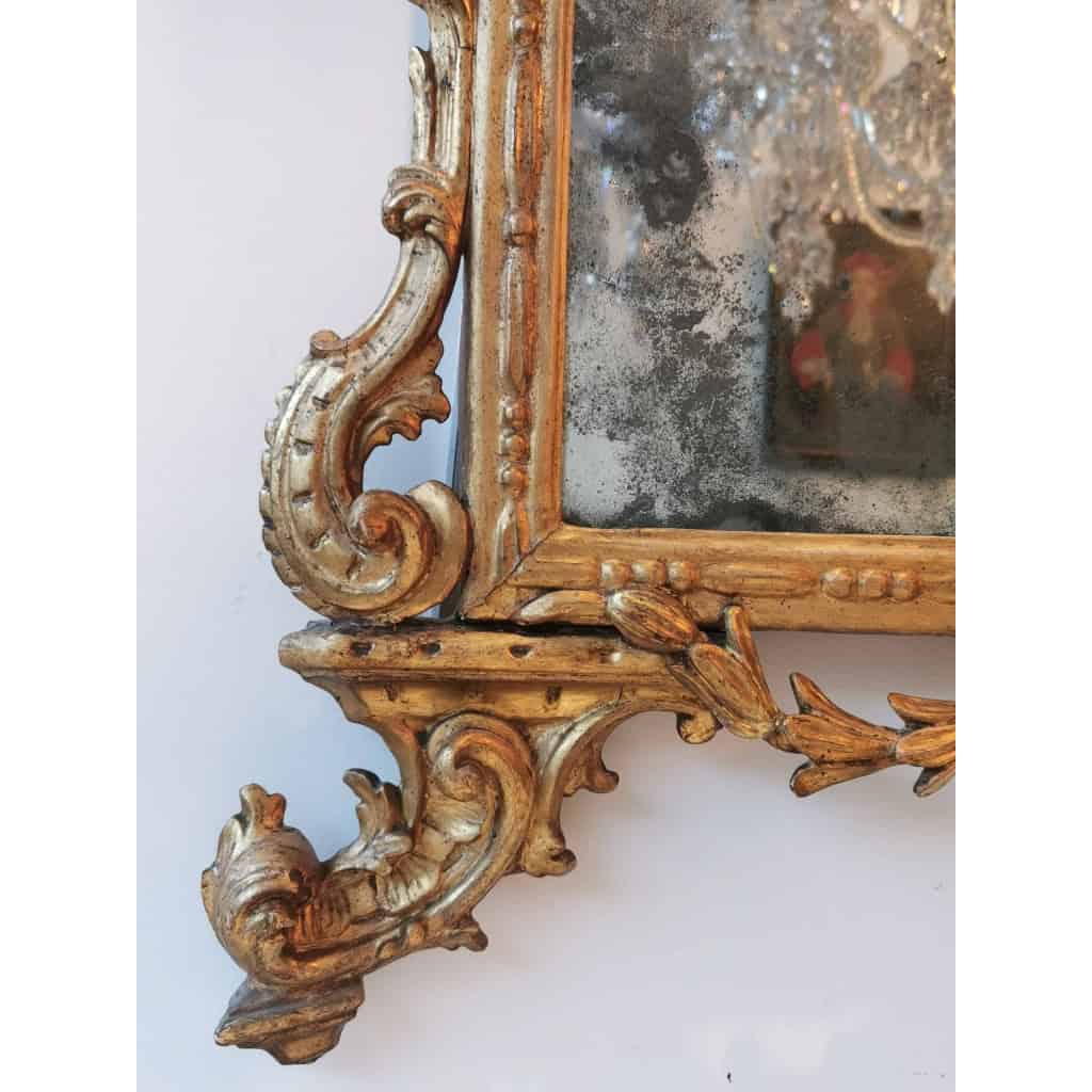 Miroir Italien en bois doré d’époque 18ème | Biron Miroir Italien en bois doré d’époque 18ème