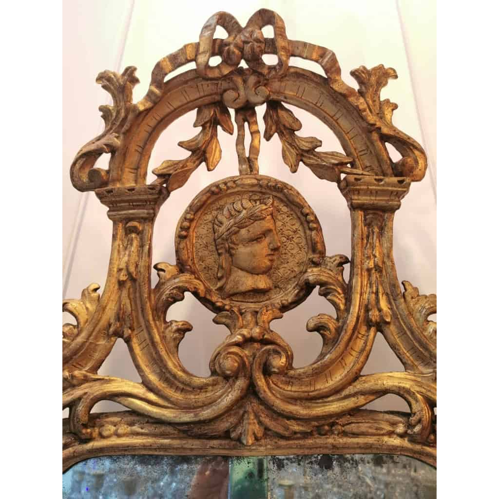 Miroir Italien en bois doré d’époque 18ème | Biron Miroir Italien en bois doré d’époque 18ème
