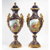 Paire de vases couverts en porcelaine et bronze, XXème siècle , Epoque Napoléon | Biron ||||||||||