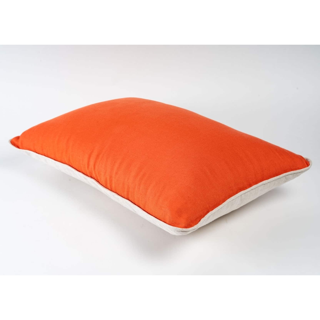 Coussin couleur Corail en lin | Biron Coussin couleur Corail en lin