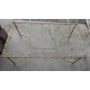 1970′ Table Basse en Bronze Avec Entretoise Maison Baguès Décor Bambou Avec Plateau Verre Noirci 58 X 104 cm