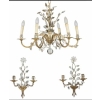 1950/70 Lustre Et Paire d’Appliques Maison Baguès Feuillage Et Fleurs | Biron ||||