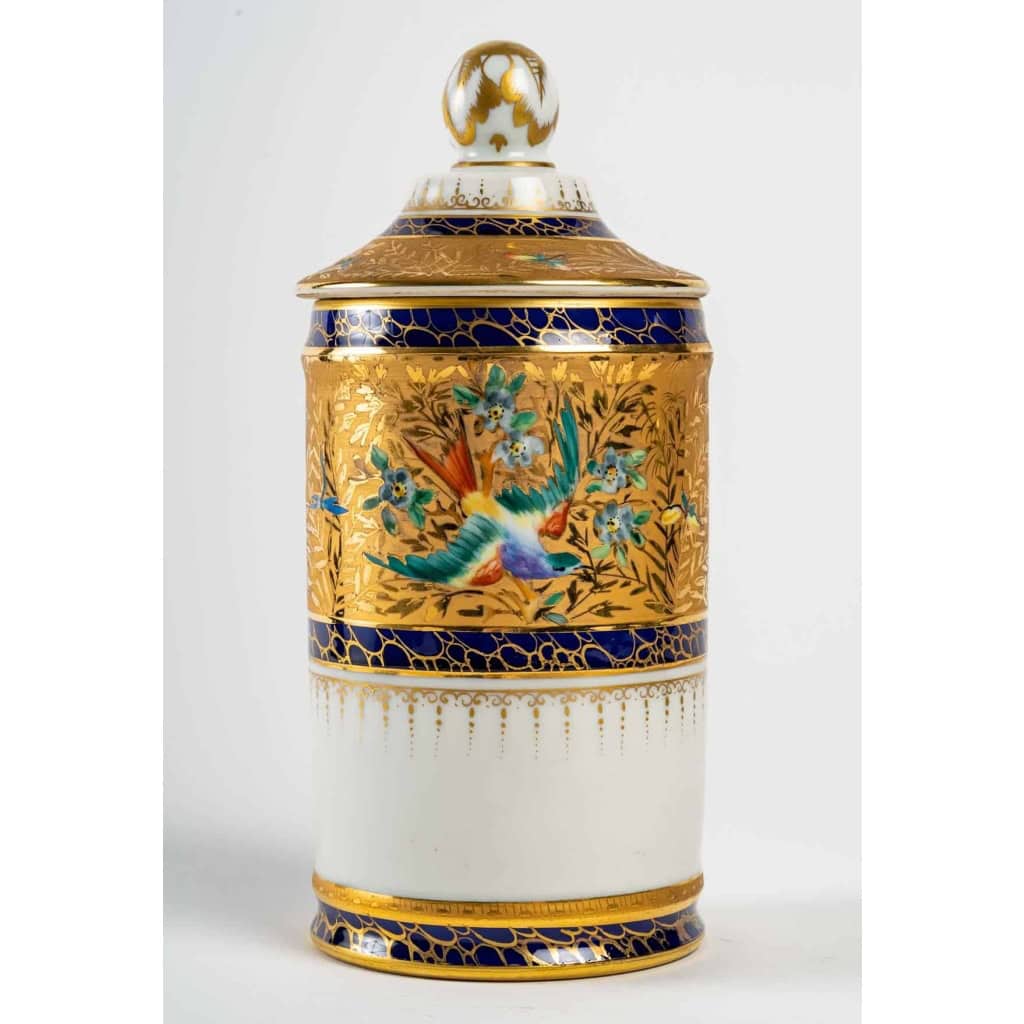 Pot couvert à motifs d’oiseaux, Le Tallec, XXème siècle | Biron ||||||||