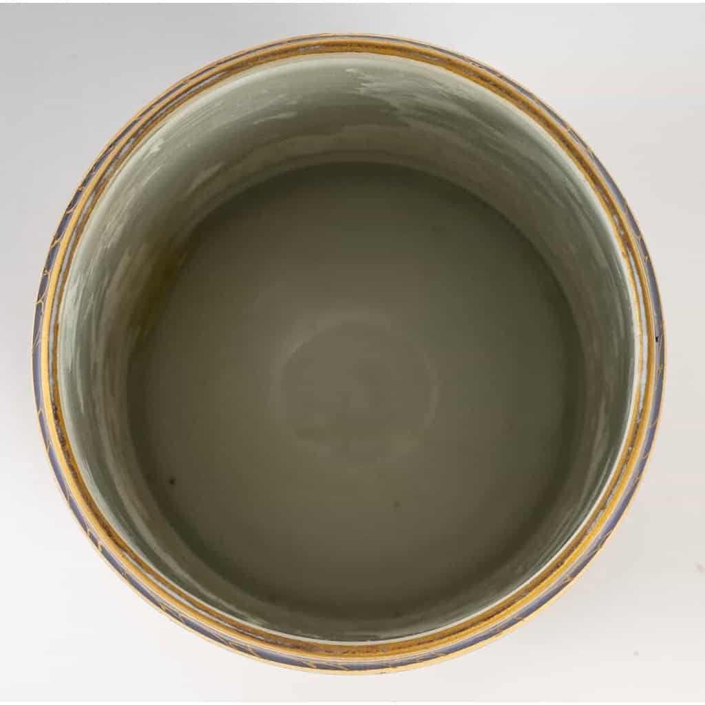 Pot couvert à motifs d’oiseaux, Le Tallec, XXème siècle | Biron Pot couvert à motifs d'oiseaux, Le Tallec, XXème siècle