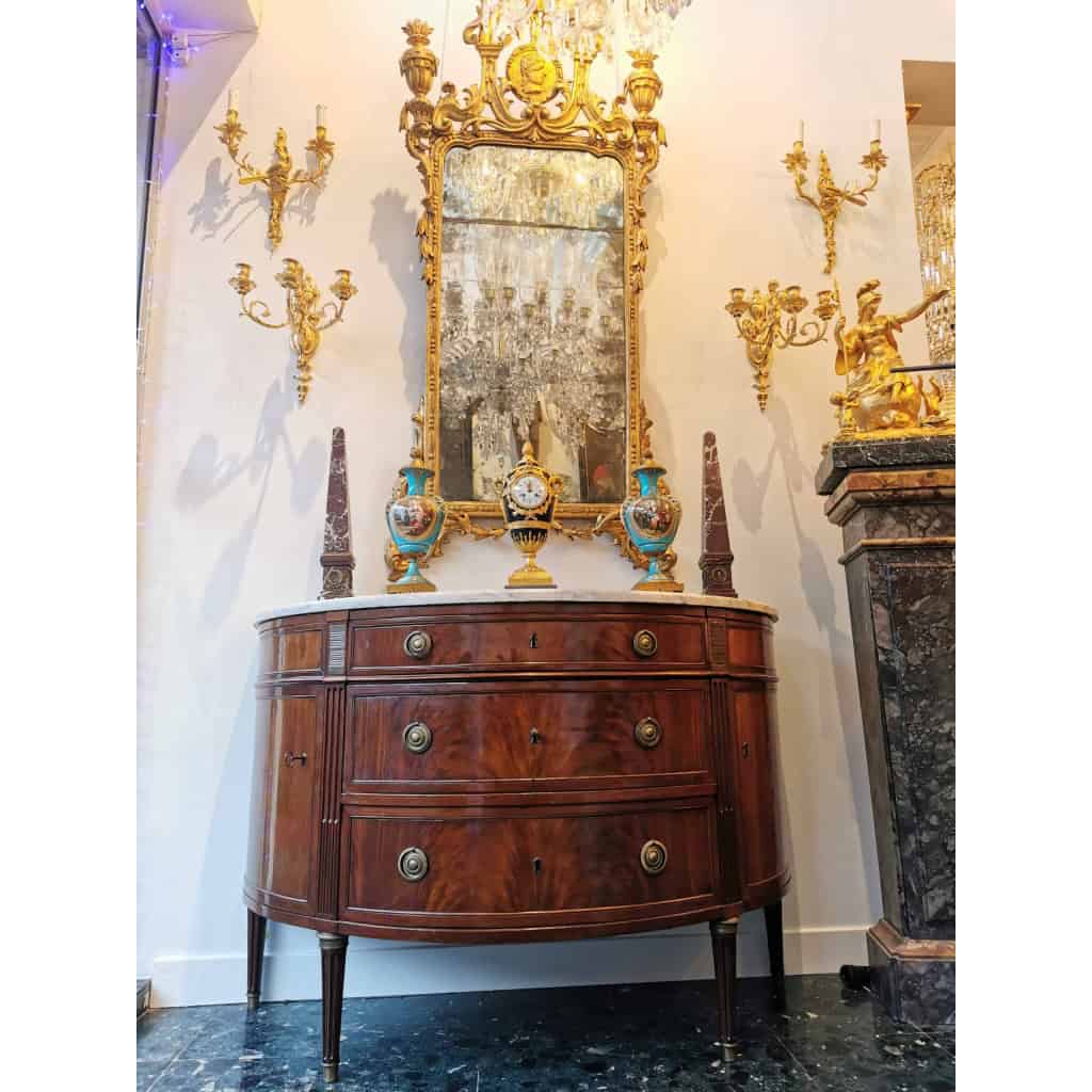 ||Commode demi lune 18ème Galerie de santos|||