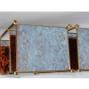 1950/70′ Paire d’Étagères en Laiton à 3 Niveaux Maison Baguès Plateaux Miroirs Vieillis Oxydés 11