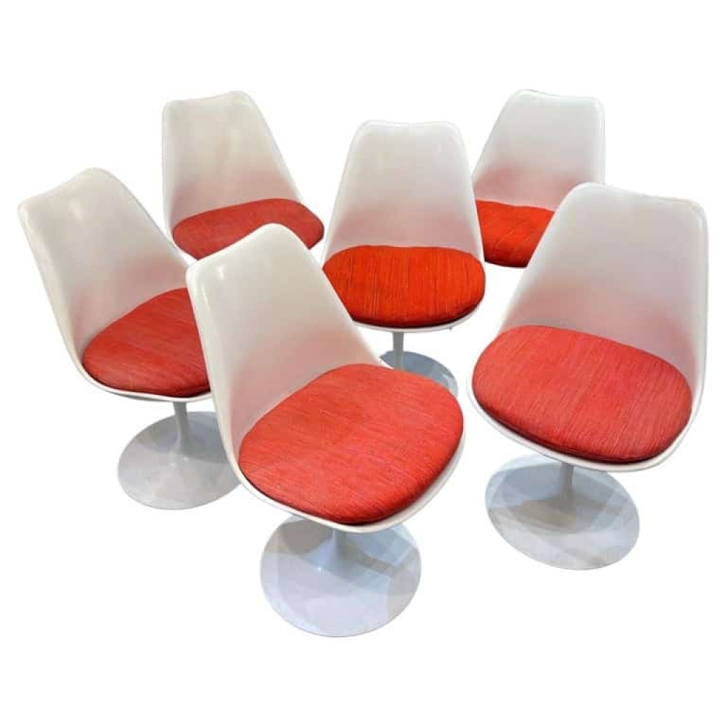 Eero Saarinen & Knoll, »Tulip » 6 Chaises Pivotantes | Biron ||