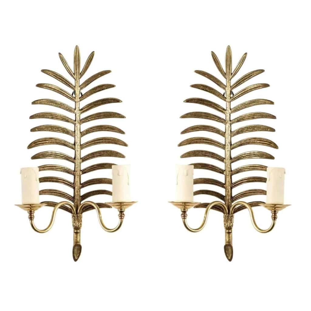 1960 Paire d’appliques bronze Maison Honoré | Biron ||||||