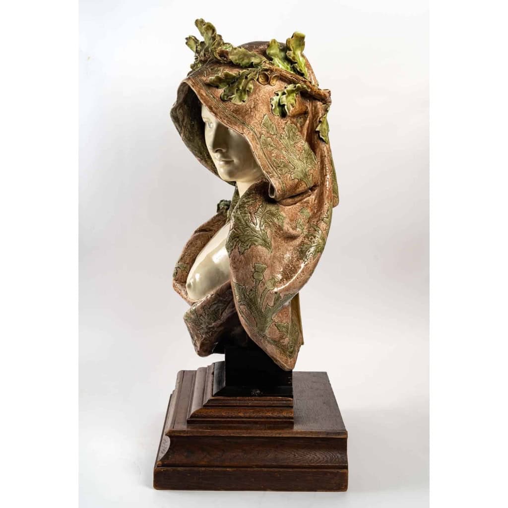 Buste en céramique de Carrier Belleuse, XXème siècle | Biron Buste en céramique de Carrier Belleuse, XXème siècle