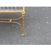 1950/70′ Table Basse Bronze Décor Palmier, Plateau Laque de Chine Style Maison Baguès