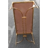 1950/70′ Table Basse Bronze Décor Palmier, Plateau Laque de Chine Style Maison Baguès