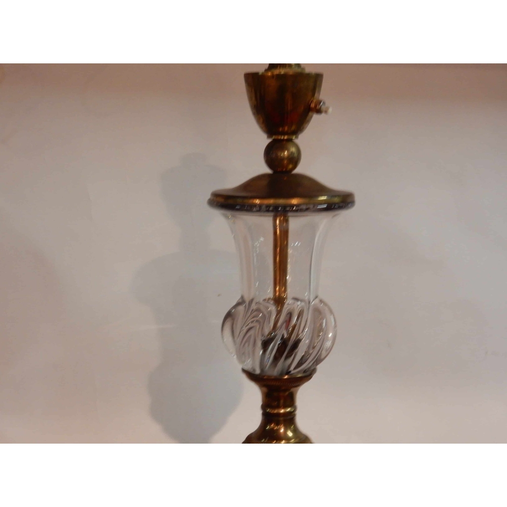 1950/70 Lampadaire Cristal Et Laiton Saint Louis | Biron 1950/70 Lampadaire Cristal Et Laiton Saint Louis