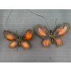 1970′ Paire D’Appliques Papillon en Bronze/Laiton, Duval Brasseur Ou Isabelle Faure, 4 Ampoules, Ailes d’Agate: 53X45cm | Biron ||||||||||||