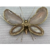 1970′ Paire D’Appliques Papillon en Bronze/Laiton, Duval Brasseur Ou Isabelle Faure, 4 Ampoules, Ailes d’Agate: 53X45cm | Biron 1970′ Paire D’Appliques Papillon en Bronze/Laiton, Duval Brasseur Ou Isabelle Faure, 4 Ampoules, Ailes d’Agate: 53X45cm