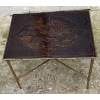 1950′ Table Maison Baguès Ou Maison Jansen Décor Bambou en Bronze Doré Avec Plateau Laque de Chine 42 X 56 X H 45 CM