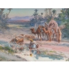Halte à l’oasis datée 1903, Gouache Orientaliste Signée P. PASCAL | Biron Halte à l'oasis datée 1903, Gouache Orientaliste Signée P. PASCAL