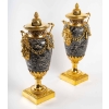 Paire de vases en marbre et monture en bronze de style Louis XVI. XIXème siècle. | Biron Paire de vases en marbre et monture en bronze de style Louis XVI. XIXème siècle.