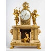 Pendule d’époque Louis XVI en bronze et albâtre sculpté | Biron ||||||||