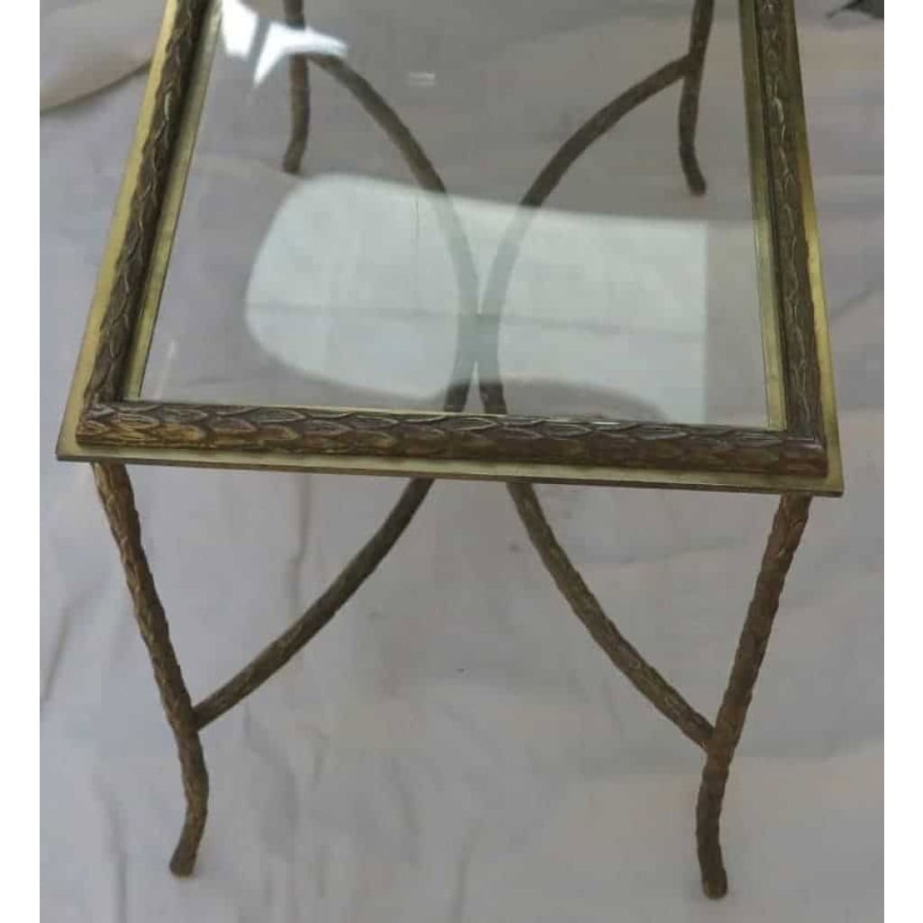 1970′ Table Basse en Bronze Maison Baguès, Entretoise