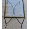 1970′ Table Basse en Bronze Modèle Palmier, Maison Baguès, Entretoise Double Arc De Cercle 106 x 50 x H 42 cm