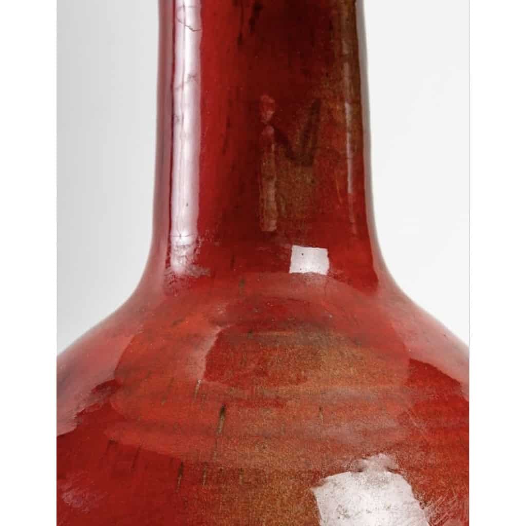 1970 Lampe en faïence couleur « sang de boeuf » Maison Roche | Biron 1970 Lampe en faïence couleur "sang de boeuf" Maison Roche