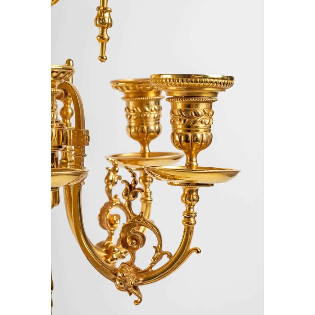 Paire de candélabres style Louis XVI, bronze doré. | Biron Paire de candélabres style Louis XVI, bronze doré.