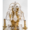 Paire d'appliques en bronze et cristal, style Louis XV
