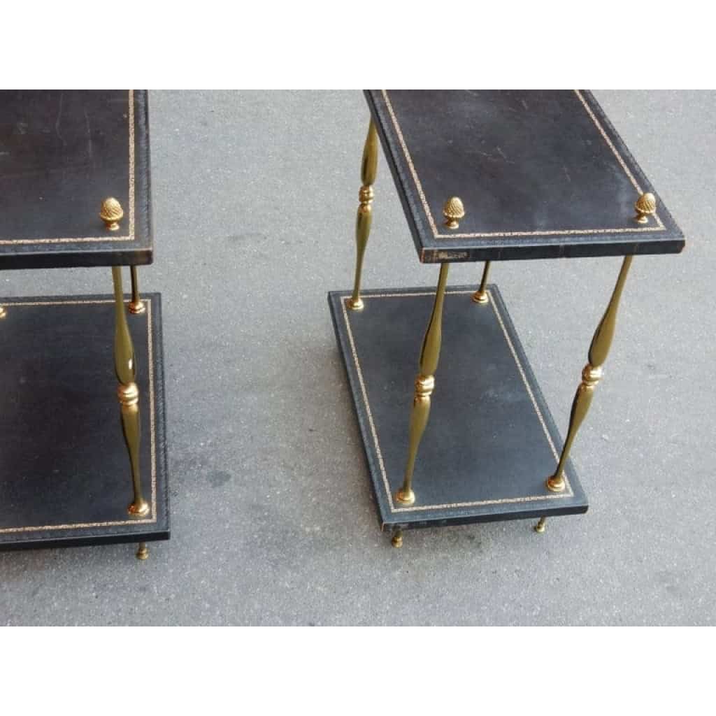 1950/70′ Paire de Bouts de Canapés Maison Baguès Montants Laiton Style Empire