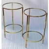 1950/70′ Paire de Guéridons Ronds Bronze Doré Maison Ramsay Diamètre 40 x H 60 cm | Biron |||||||