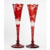 Paire de vases en bohême en forme flûte, XIXème siècle | Biron Paire de vases en bohême en forme flûte, XIXème siècle
