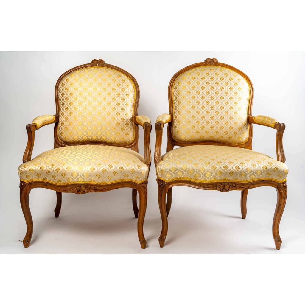 Paire de bergères d’époque Louis XV (1724 – 1774). | Biron Paire de bergères d'époque Louis XV (1724 - 1774).