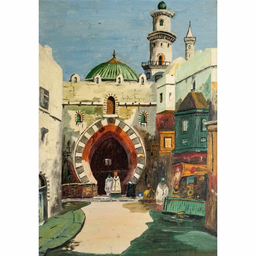 Tableau orientaliste début XXème siècle | Biron Tableau orientaliste début XXème siècle