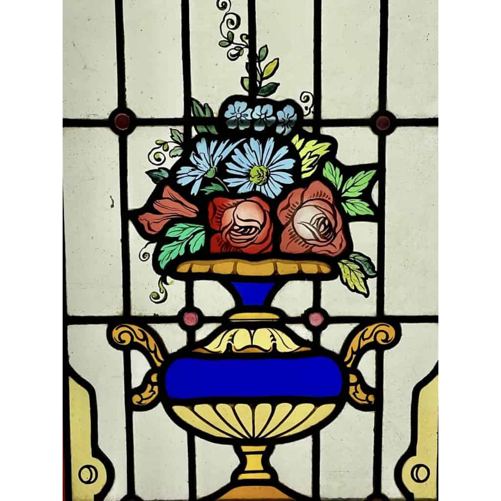 Vitrail au vase fleuri | Biron Vitrail au vase fleuri