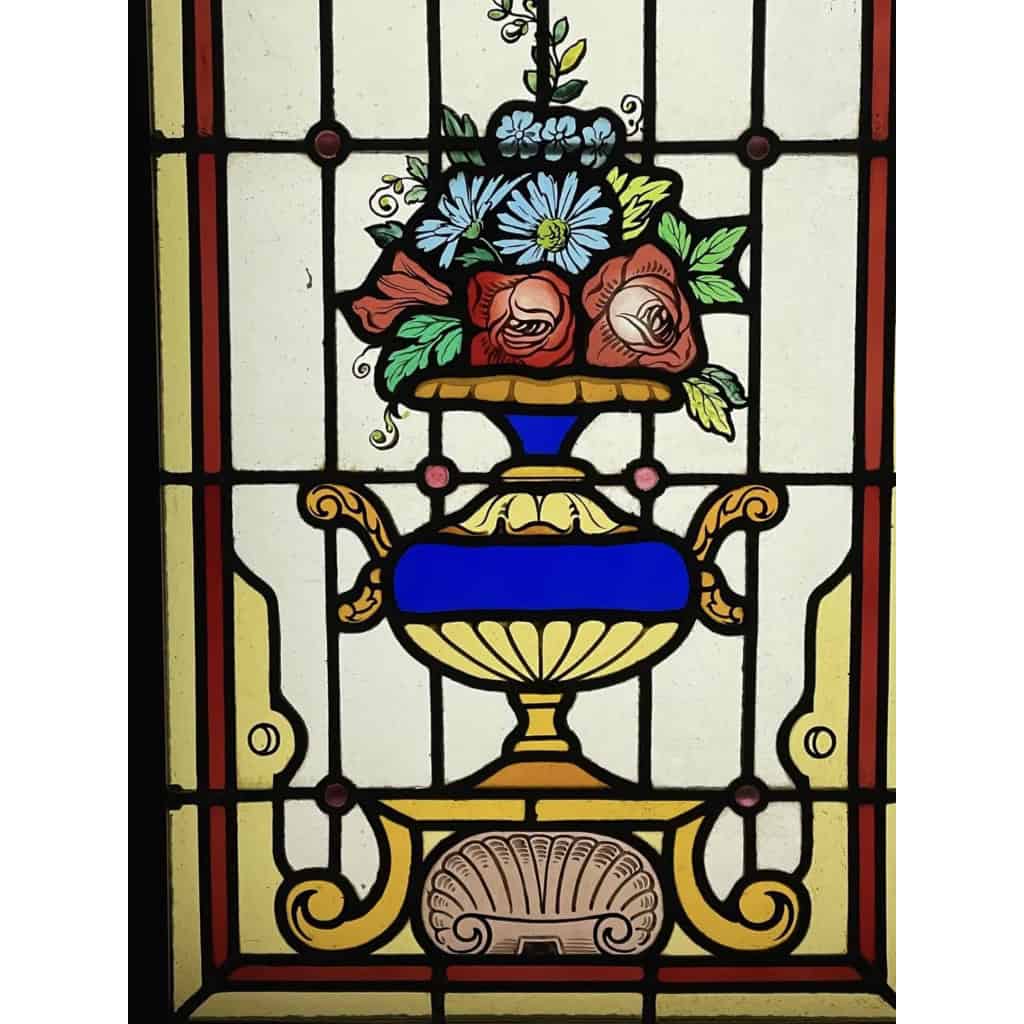 Vitrail au vase fleuri | Biron Vitrail au vase fleuri