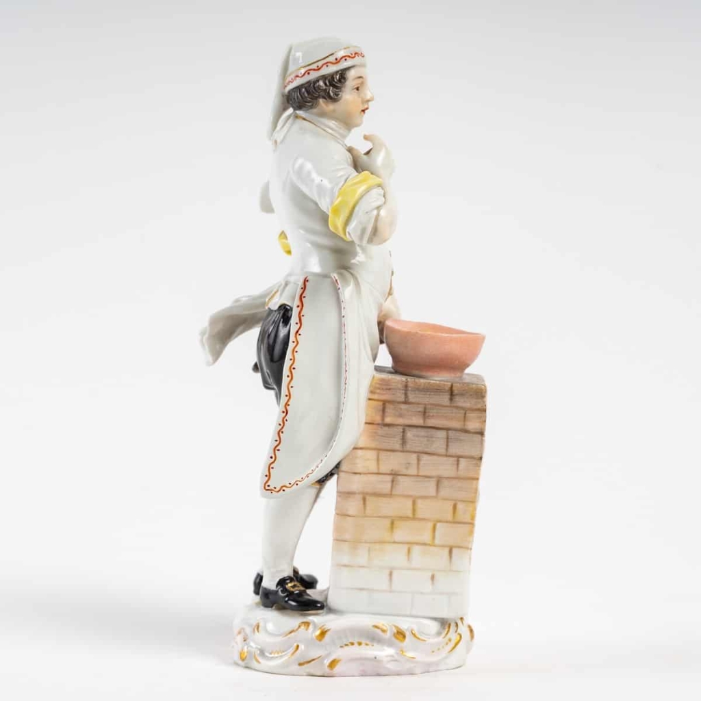 Le cuisinier, Meissen, « Les cris de Paris », XIXe siècle. | Biron Le cuisinier, Meissen, "Les cris de Paris", XIXe siècle.