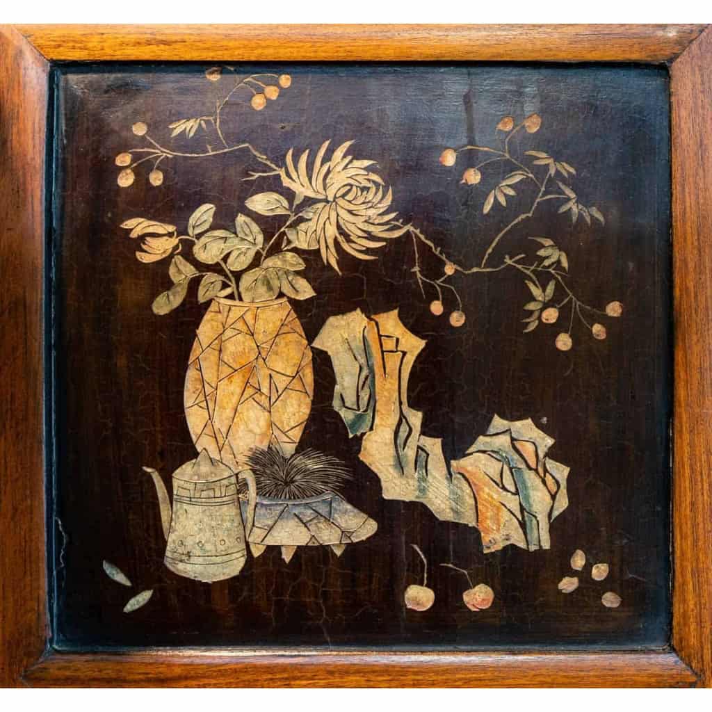 Paravent en laque de Coromandel du XVIII ème siècle. | Biron Paravent en laque de Coromandel du XVIII ème siècle.
