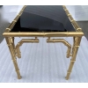 1950/70 Table Basse en Bronze Doré Maison Baguès Modèle Bambou 40 X 81 X H 40 cm