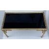1950/70 Table Basse en Bronze Doré Maison Baguès Modèle Bambou 40 X 81 X H 40 cm