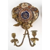 Paire d'appliques en bronze et émail, XIXème siècle