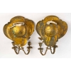Paire d'appliques en bronze et émail, XIXème siècle