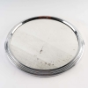 Plateau centre de table en métal argenté et glace, art déco, 1930 | Biron |||||