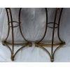 1950/70 Paire de Guéridons Style Maison Jansen Bronze Doré Plateau Marbre Veiné Vert | Biron 1950/70 Paire de Guéridons Style Maison Jansen Bronze Doré Plateau Marbre Veiné Vert