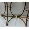 1950/70 Paire de Guéridons Style Maison Jansen Bronze Doré Plateau Marbre Veiné Vert | Biron 1950/70 Paire de Guéridons Style Maison Jansen Bronze Doré Plateau Marbre Veiné Vert
