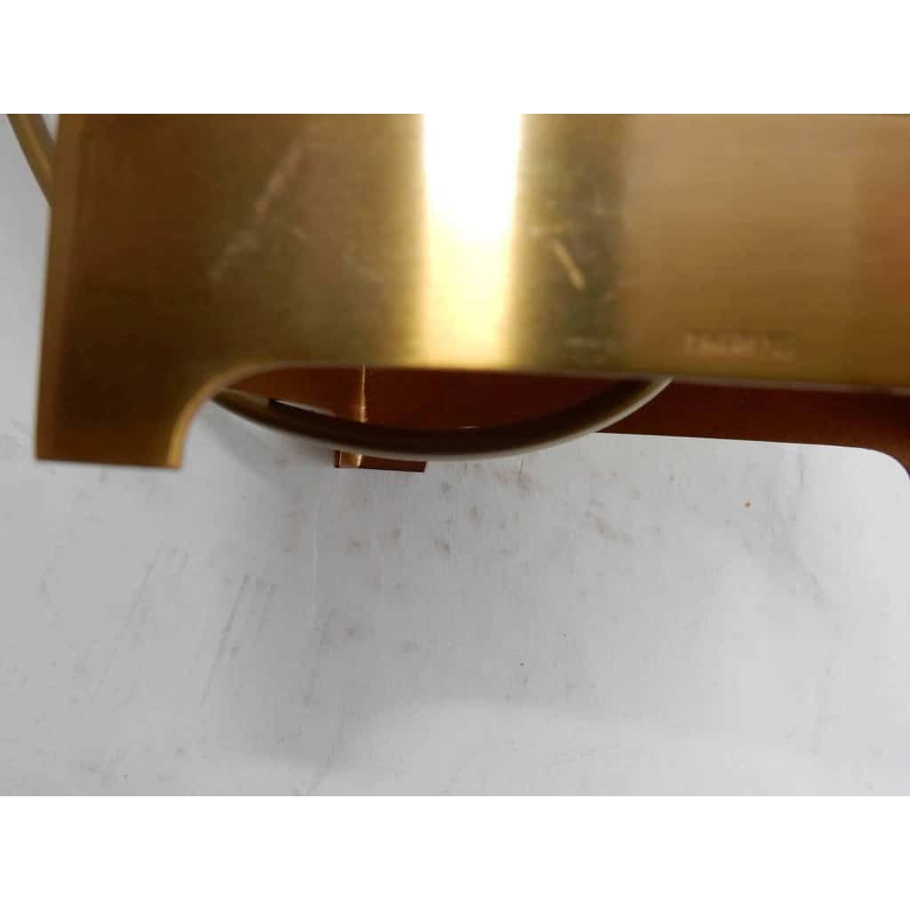 1950/70 Paire de Lampes Aux Roseaux en Laiton et Bronze Doré Signées Charles | Biron 1950/70 Paire de Lampes Aux Roseaux en Laiton et Bronze Doré Signées Charles