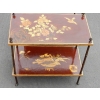 1950′ Paire de Tables Maison Baguès Décor Bambou en Bronze Doré Avec Plateaux Laque de Chine 60 X 35 X H 56