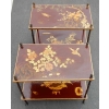 1950′ Paire de Tables Maison Baguès Décor Bambou en Bronze Doré Avec Plateaux Laque de Chine 60 X 35 X H 56
